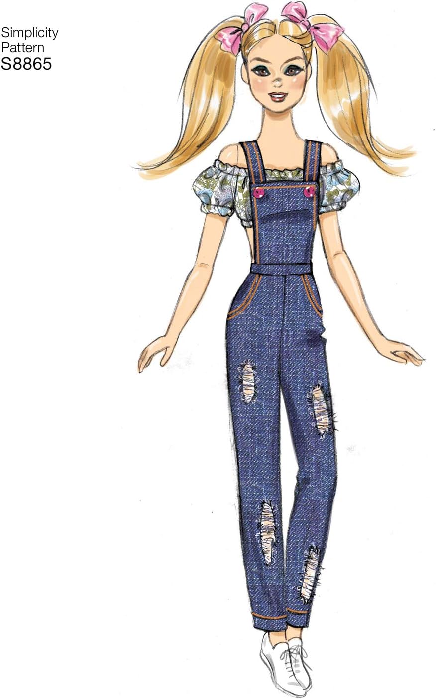 Doll Clothes Sewing Patterns for 11.5&#x22; Dolls, Code 8865