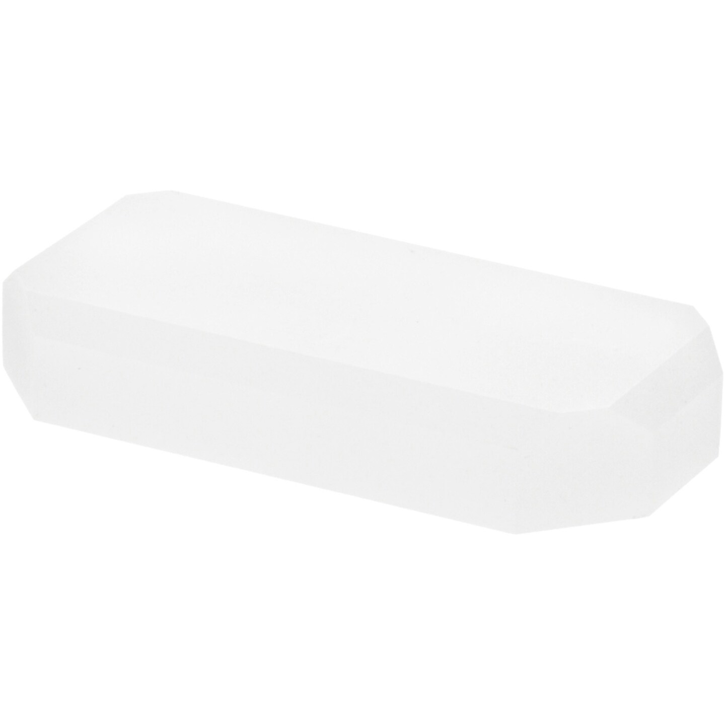 Plymor Frosted Acrylic Beveled Corner-Cut Rectangular Display Base, 4&#x22; W x 2&#x22; D x 0.75&#x22; H