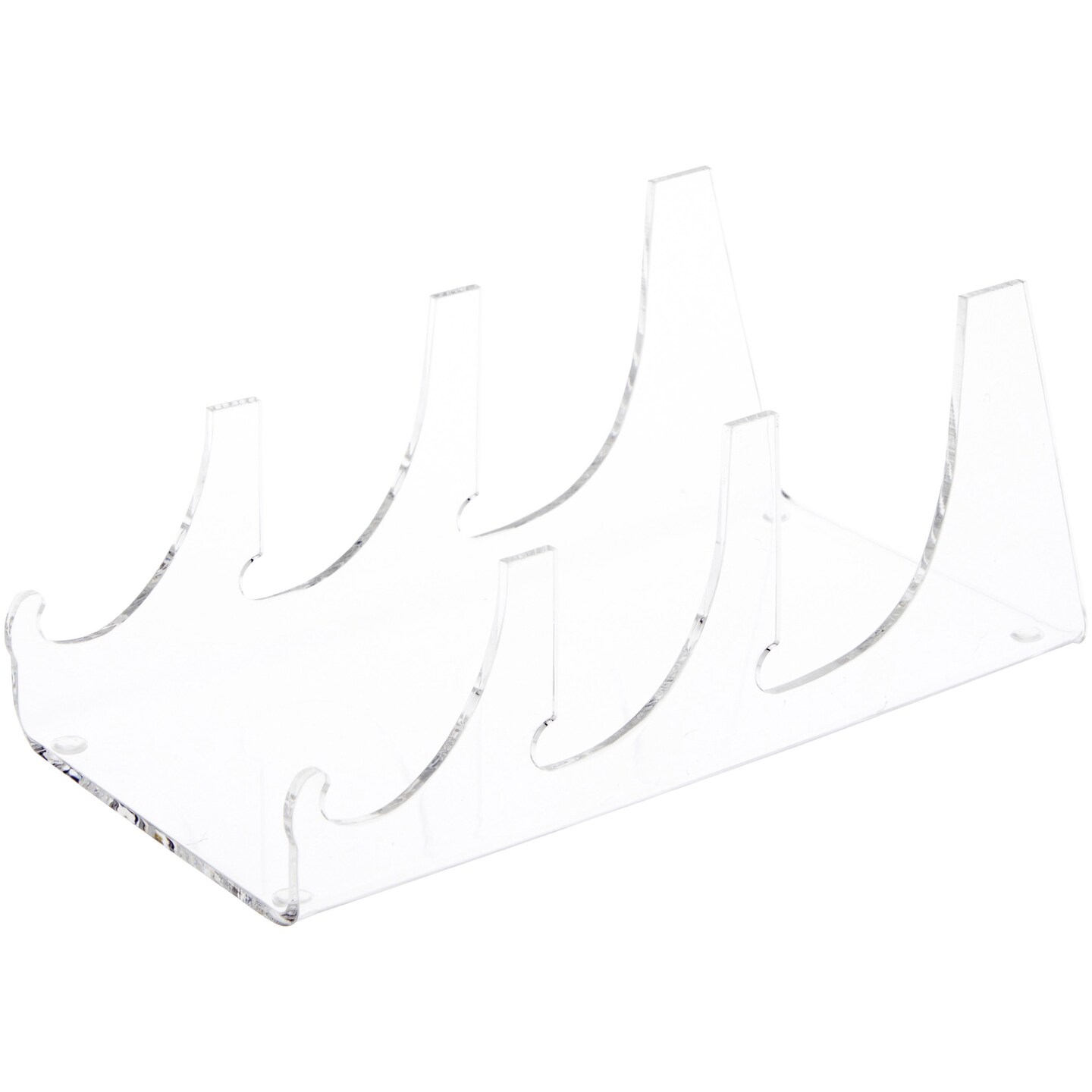 Plymor Clear Acrylic 3 Piece Place Setting Display Holder Stand, 3.25&#x22; H x 3.5&#x22; W x 7.5&#x22; D