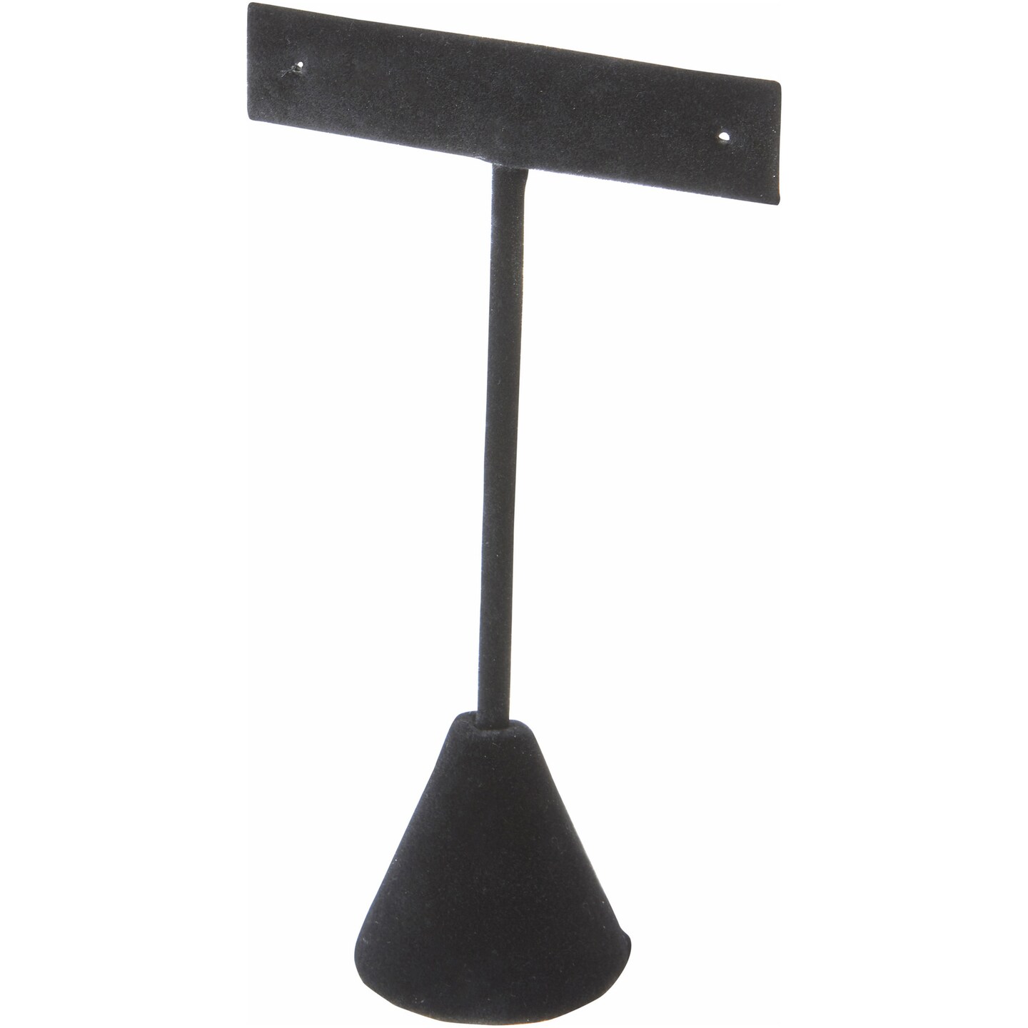 Plymor Black Velvet &#x22;T&#x22; Style, Single Pair Earring Display Stand, 2.5&#x22; W x 1.25&#x22; D x 4.5&#x22; H