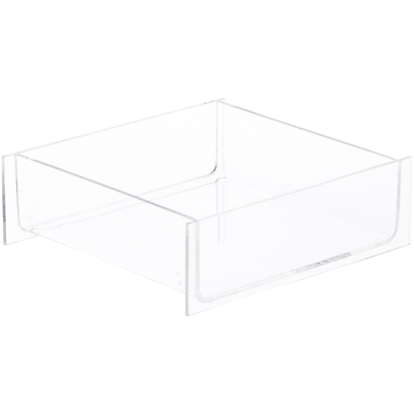 Plymor Clear Acrylic Square Open Top Merchandise Display Tray, 6&#x22; W x 6&#x22; D x 2&#x22; H