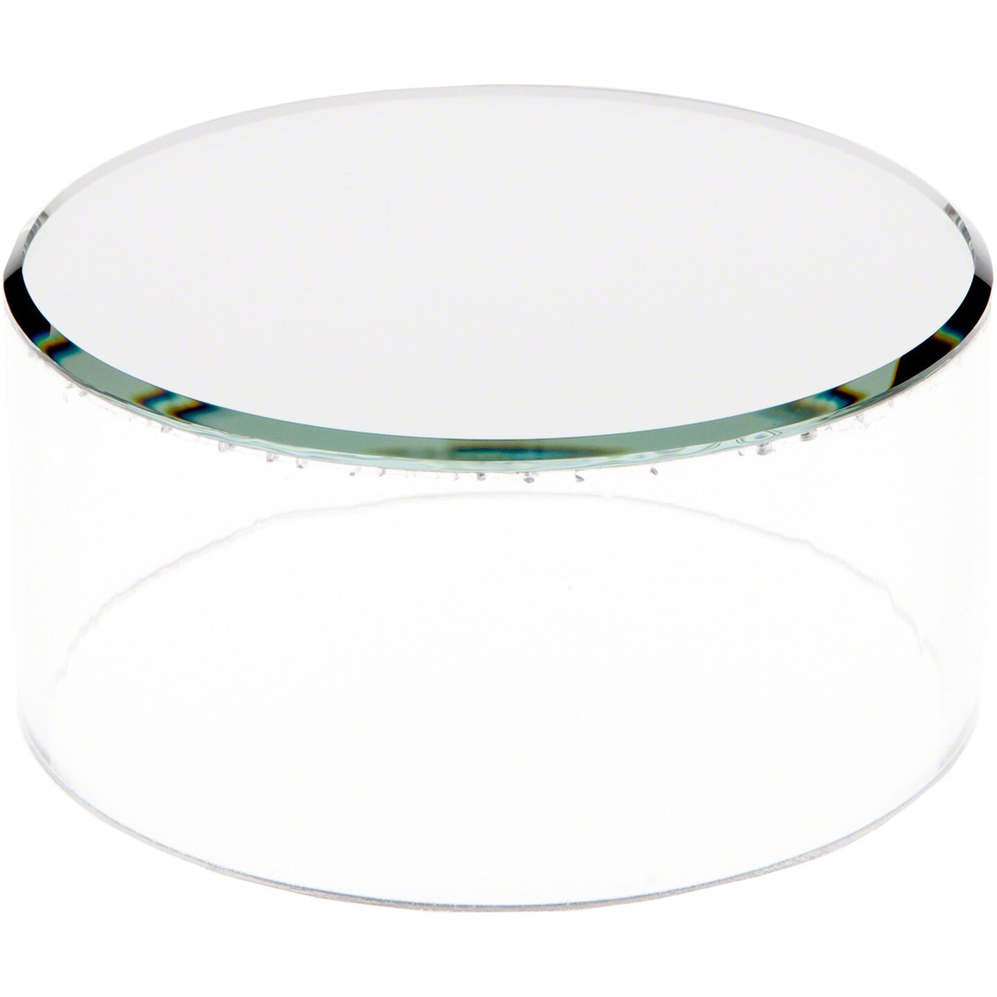 Plymor Clear Acrylic Cylinder Display Riser with Mirror Top, 2