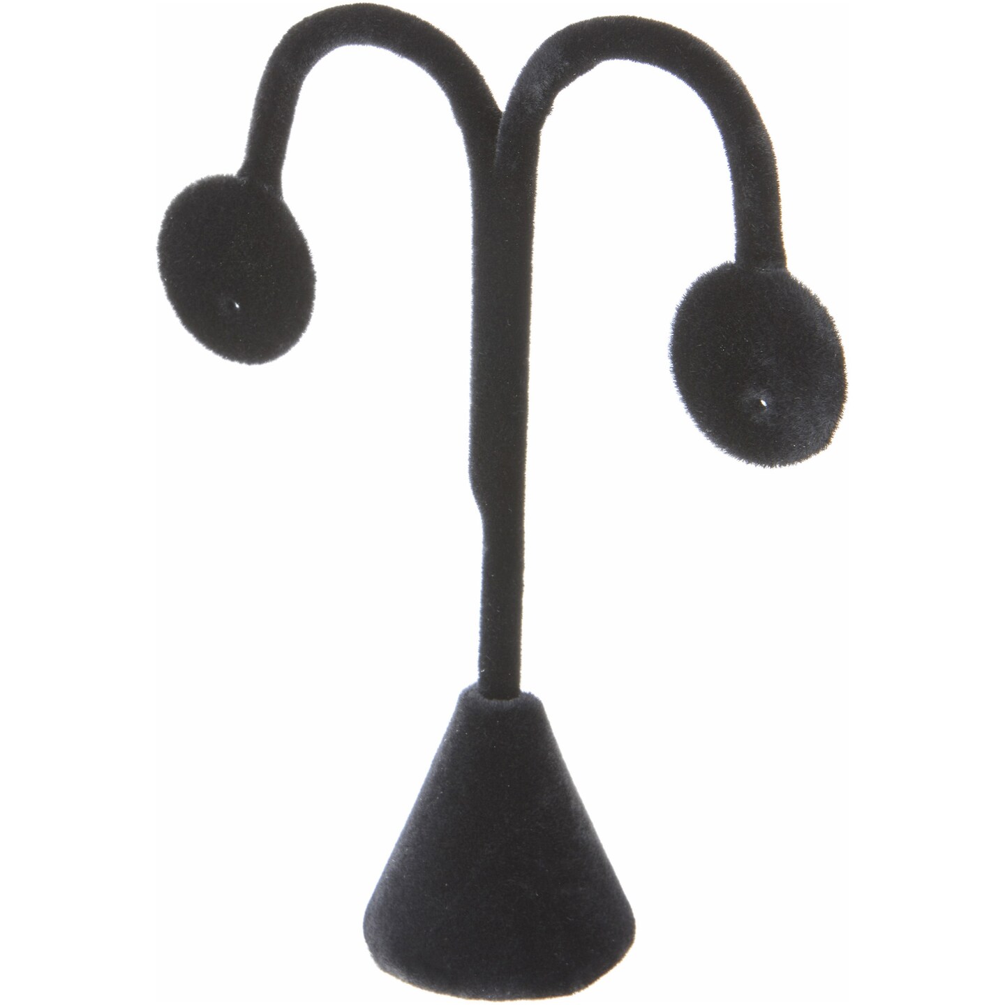 Plymor Black Velvet Lamp Style, Single Pair Earring Display Stand, 3.75&#x22; W x 1.25&#x22; D x 4.75&#x22; H