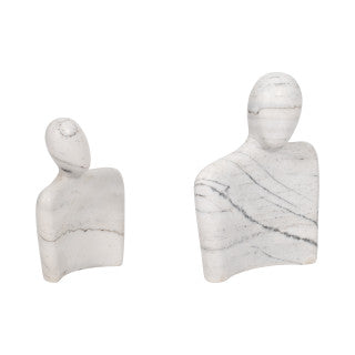 MARBLE , S/2 8/10&#x22; HUGGING COUPLE, WHITE