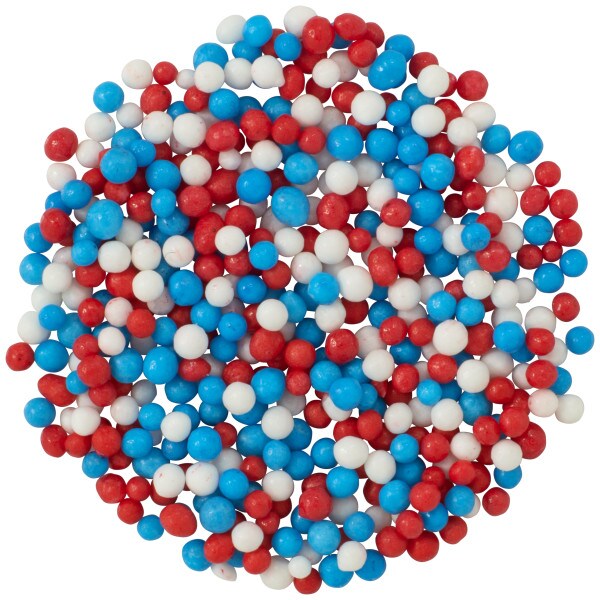 Red, White and Blue Nonpareils Sprinkles