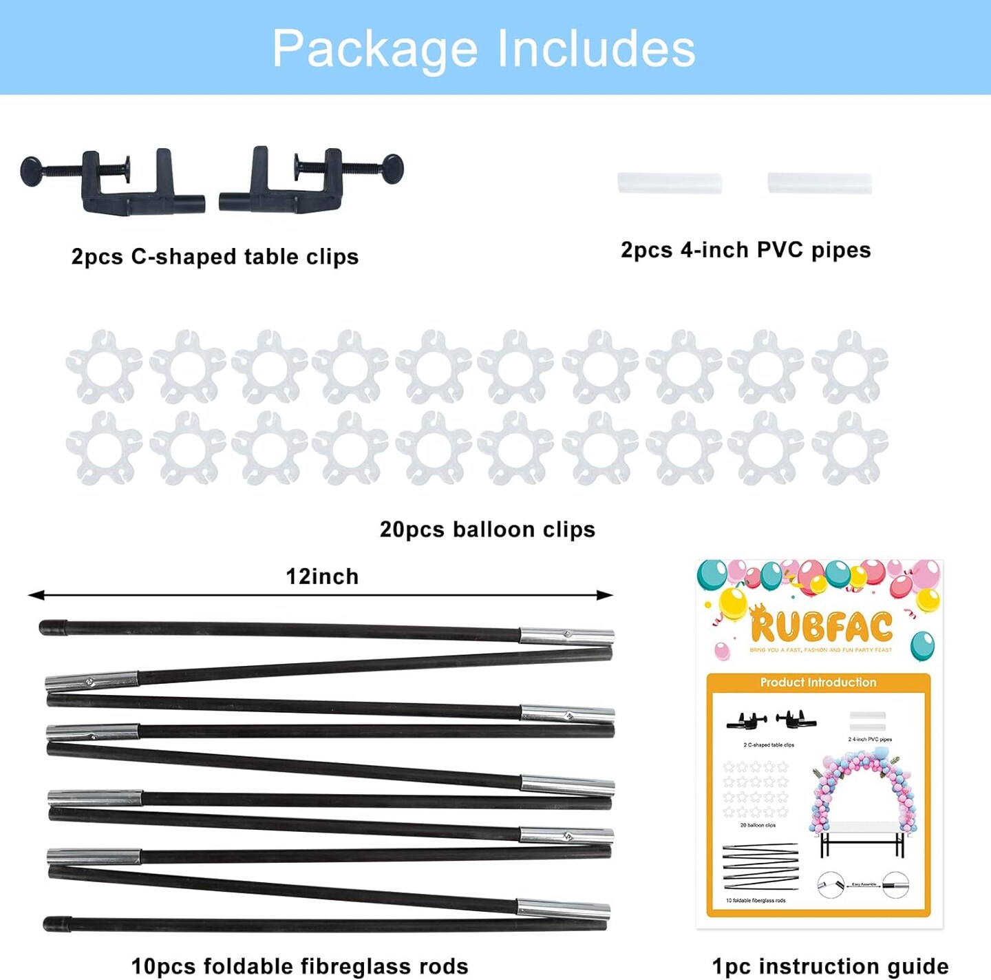 Table Balloon Arch Kit, Black Adjustable Balloon Arch Stand Frame for Different Size Tables Balloon Garland Decorations of Birthday Party Wedding Baby Shower Christmas and Festival Decoration