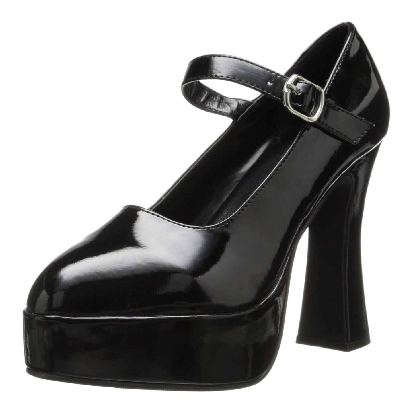 5&#x22; Chunky Heel with 1.5&#x22; Platform Black Mary Jane