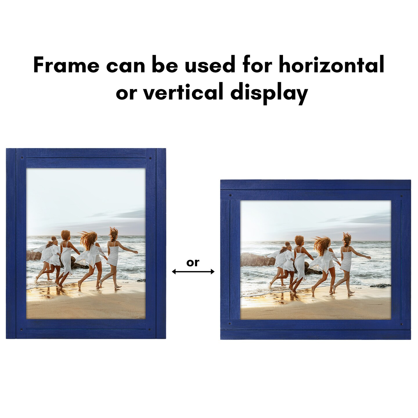 Americanflat Picture Frame - Rustic Picture Frame with Textured Engineered Wood, Shatter Resistant Glass and Easel Back - Horizontal and Vertical Display