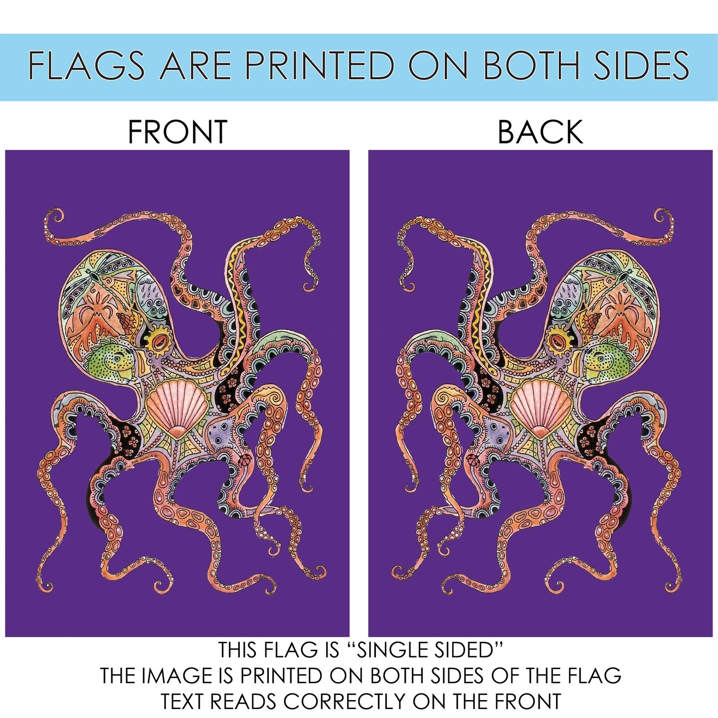 Animal Spirits- Octopus Decorative Octopus Flag