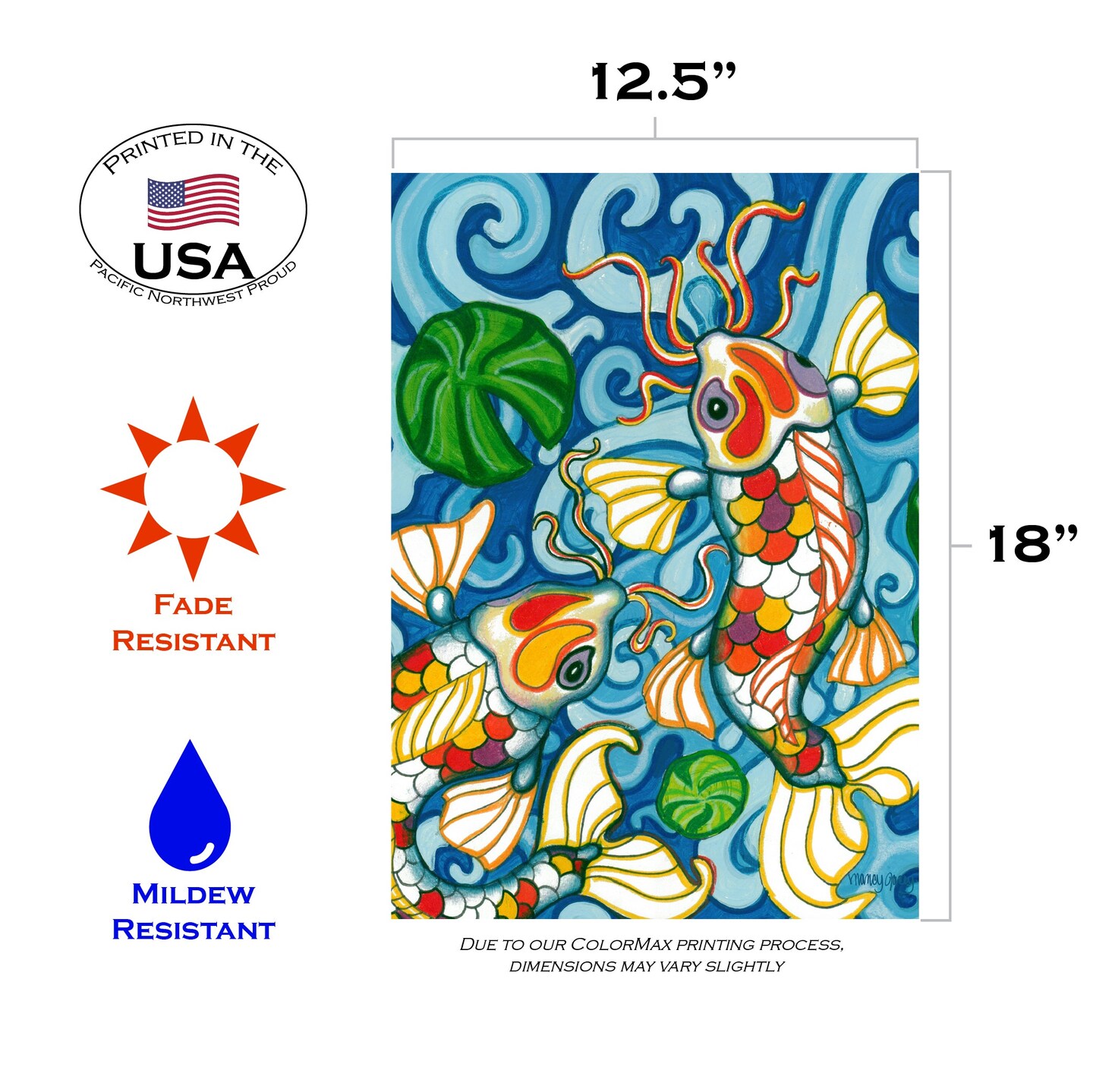 Coy Koi Decorative Fish Flag