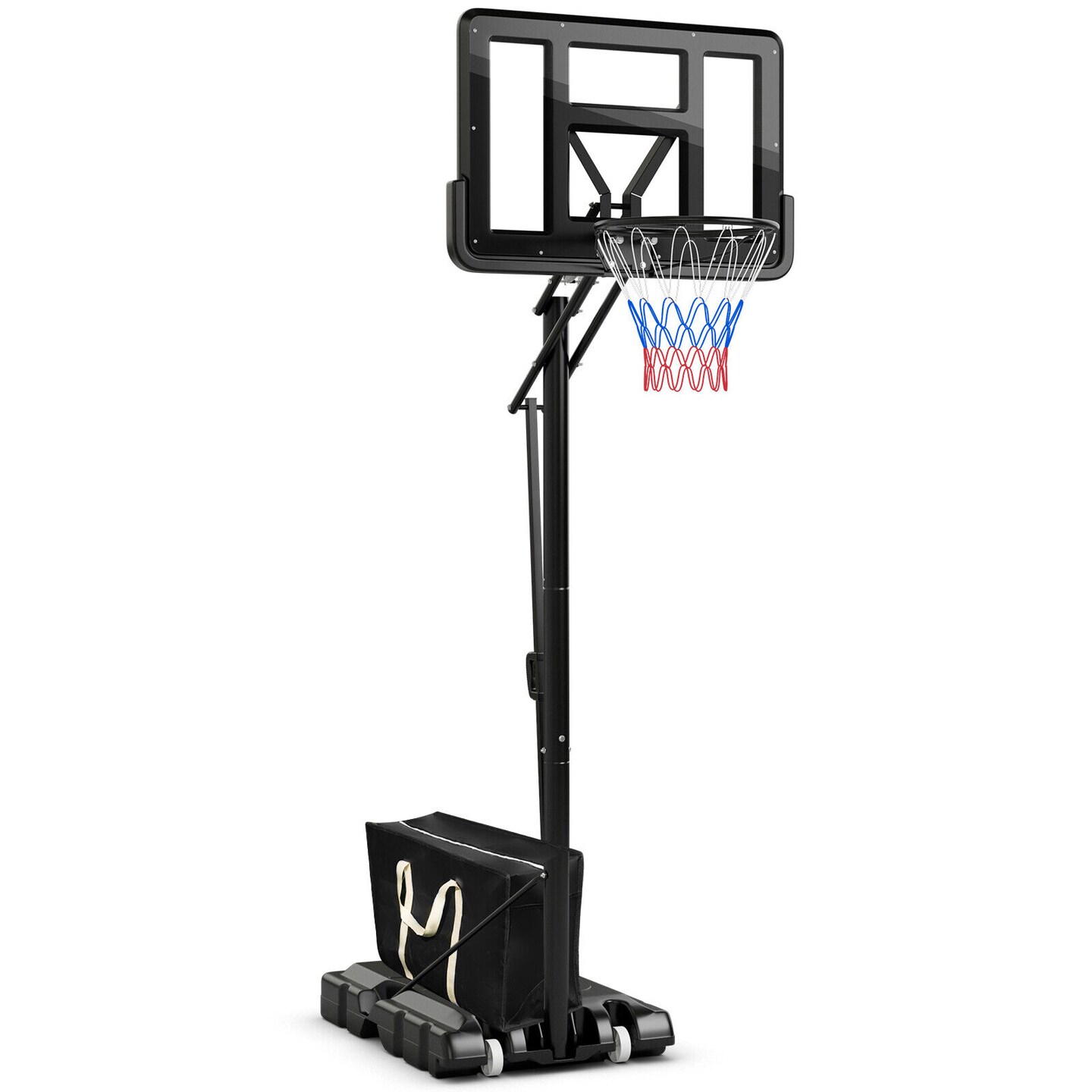 Portable Basketball Hoop with 8 to 10 Feet 5-Level Height Adjustable