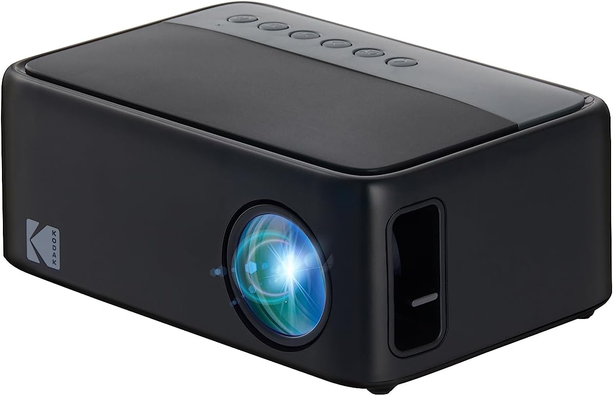 KODAK FLIK X1 Mini Pico Projector, Compact 100" Mini Projector with Remote Control & Speakers
