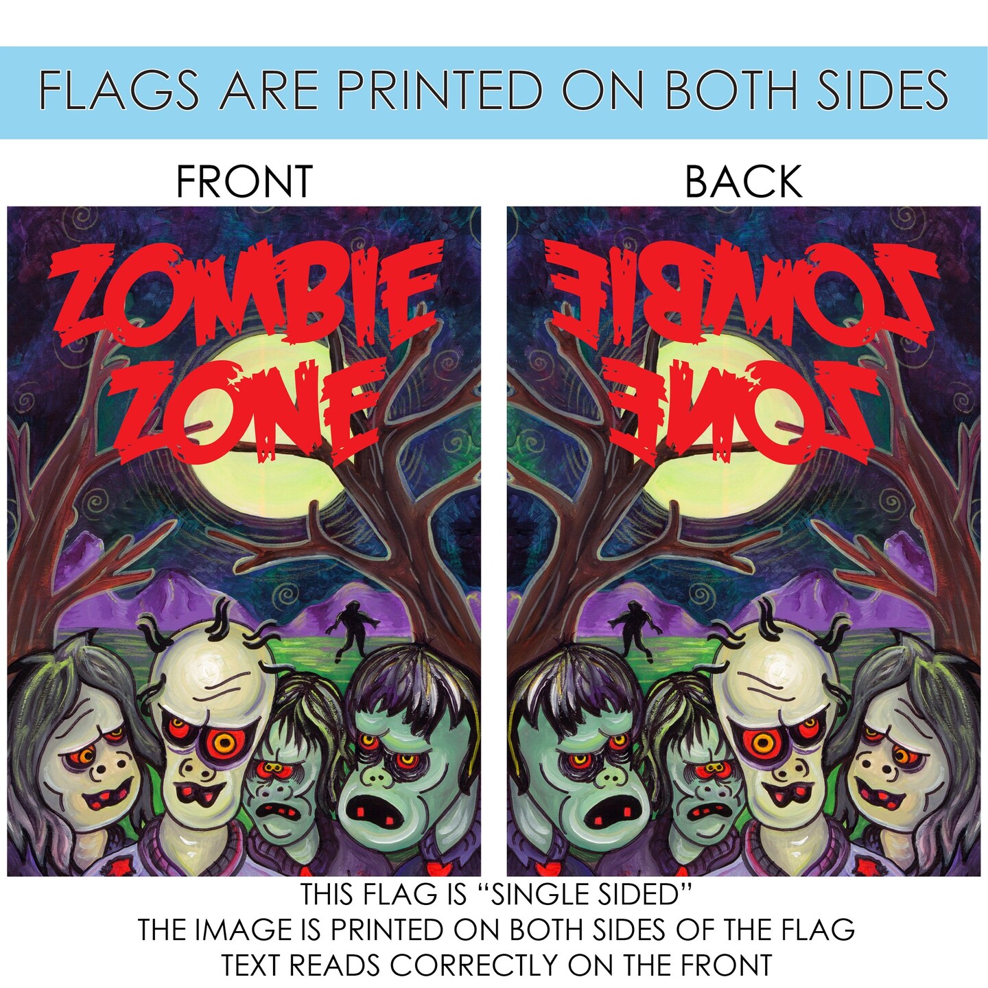 Zombie Zone Decorative Halloween Flag