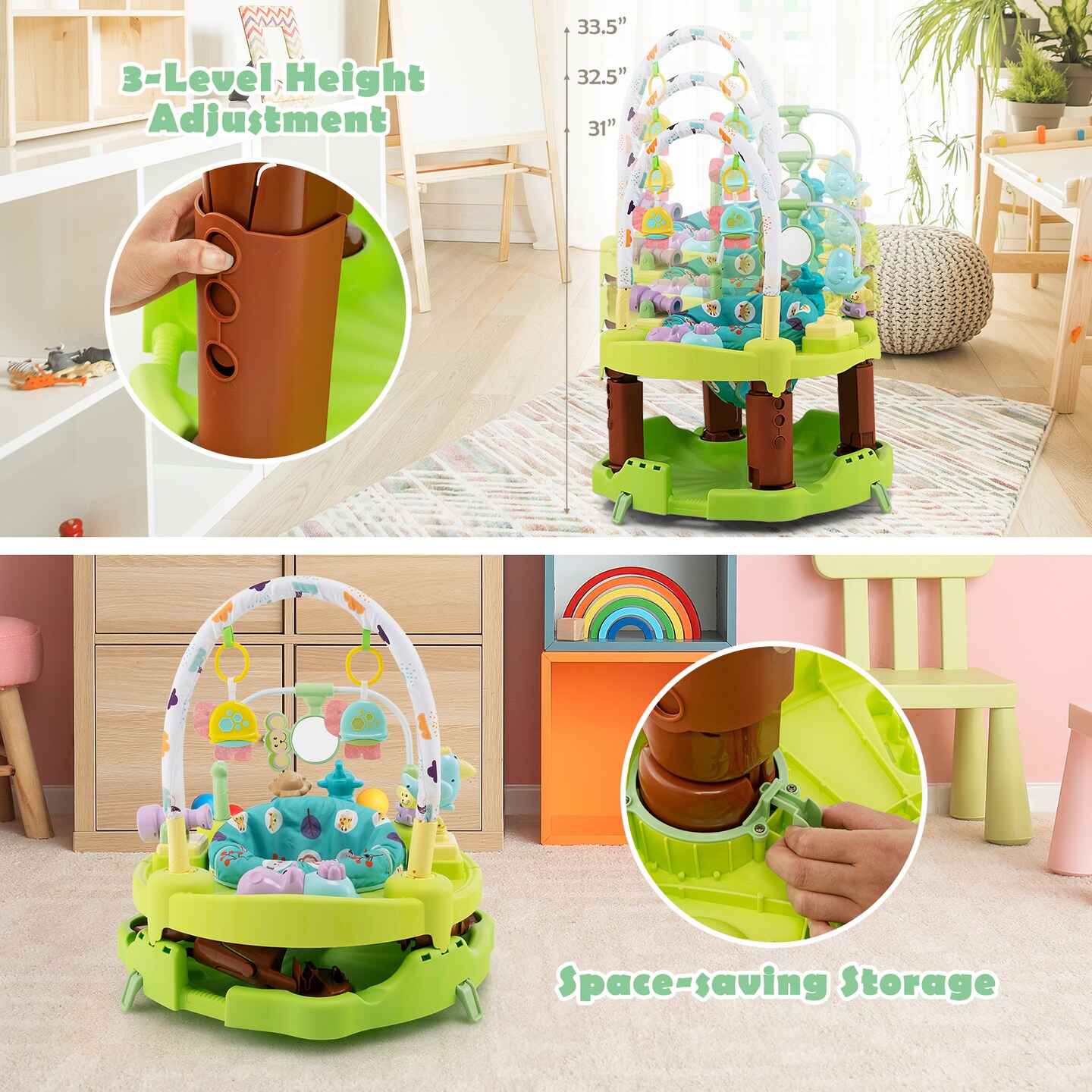 3-in-1 Baby Activity Center with 3-position for 0-24 Months