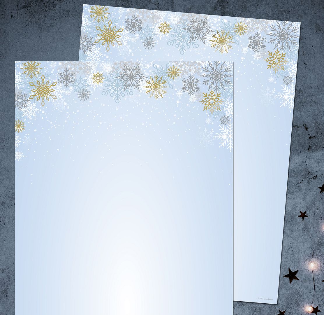 Great Papers! Foil Snowy Day Letterhead, for Invitations, Announcements and Personal Messages, Printer Friendly 8.5&#x22; x 11&#x22;, 25 Pack (2023049)