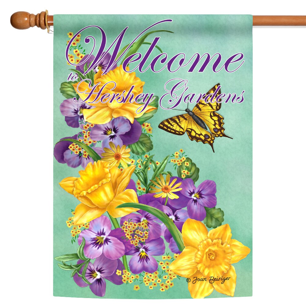 Frolic in the Flowers-Welcome to Hershey Decorative Flower Flag