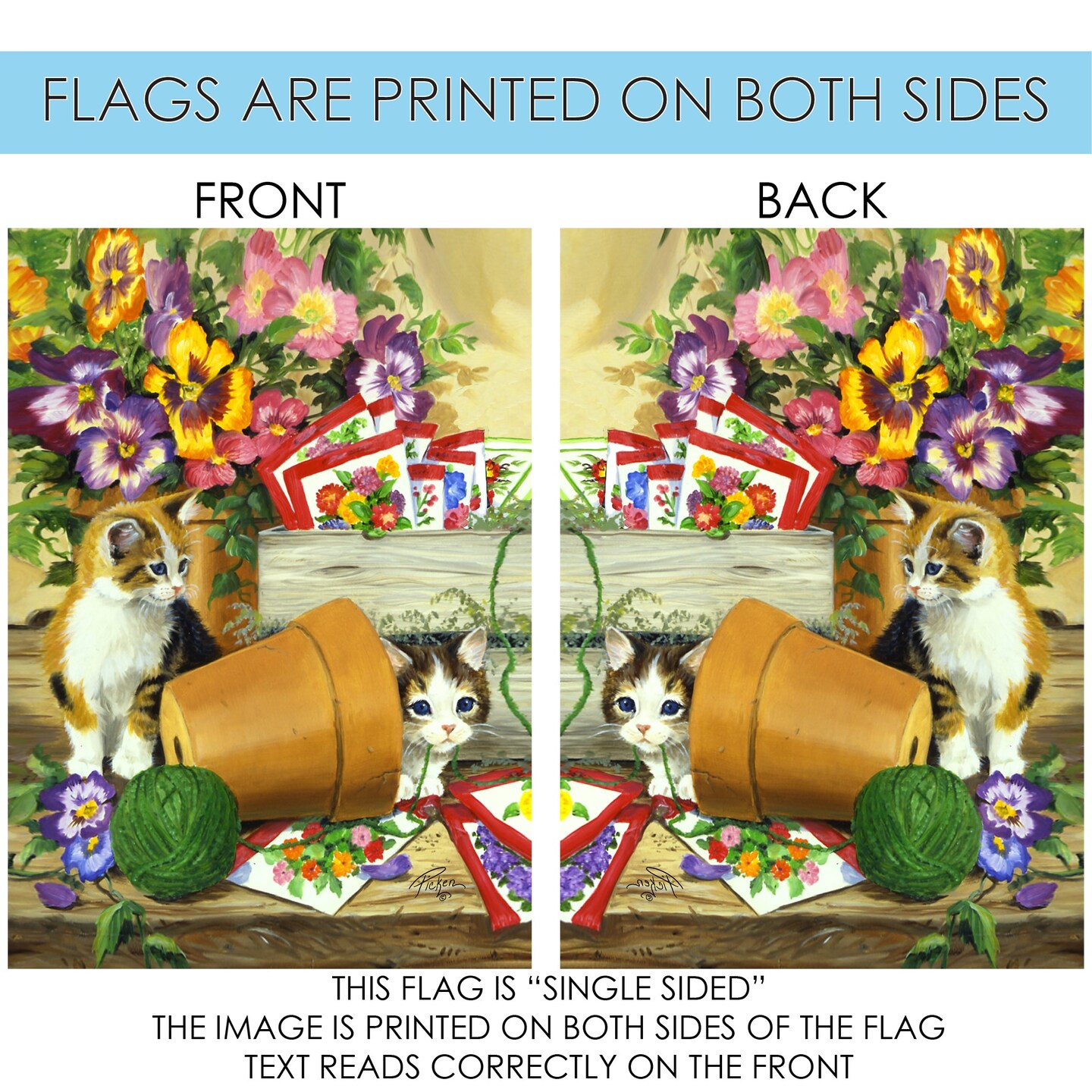 Little Bloomers Decorative Cat Flag