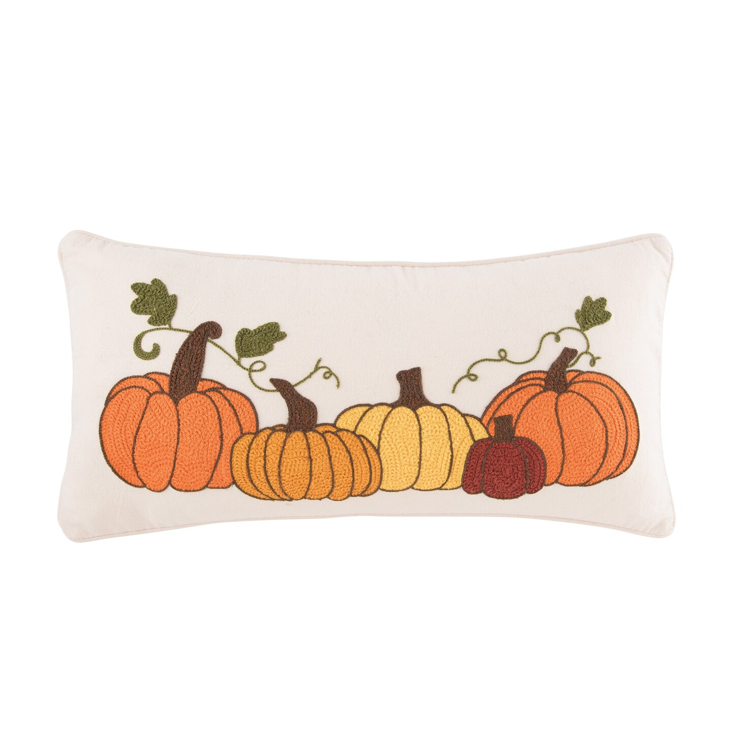 Fall Embroidered Pumpkin Pillow