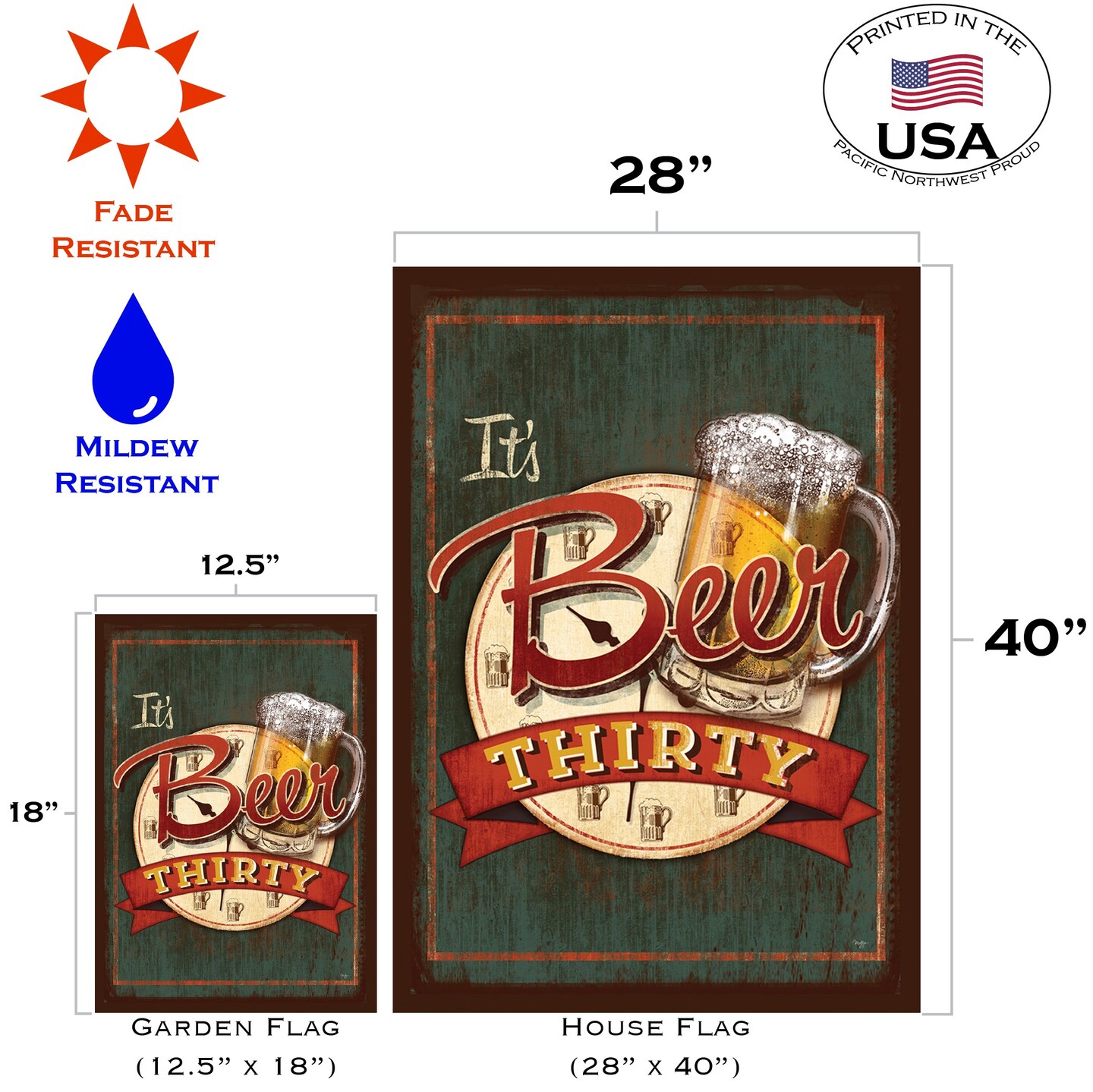 It&#x27;s Beer Thirty Decorative Funny Flag