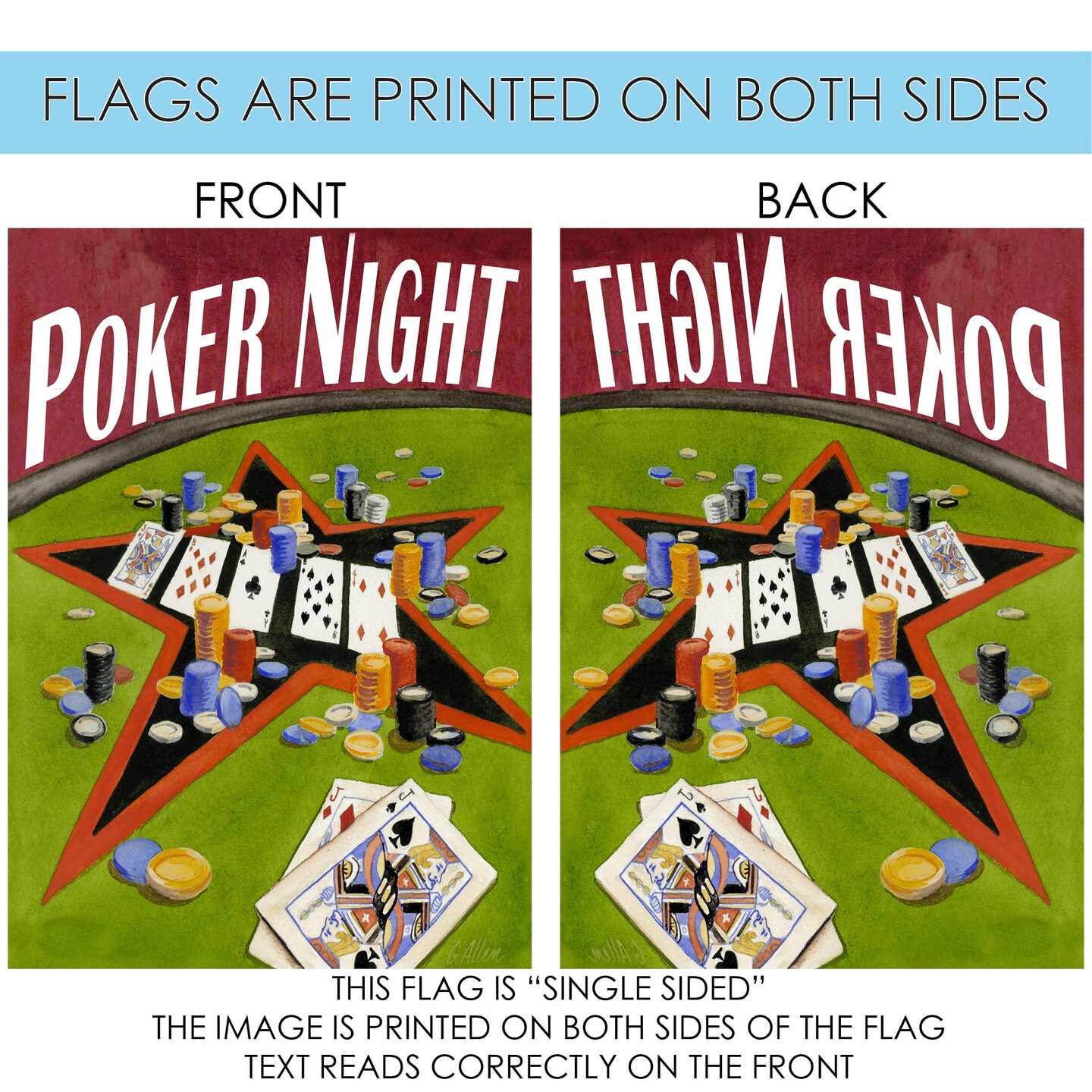 Poker Night Decorative Poker Flag