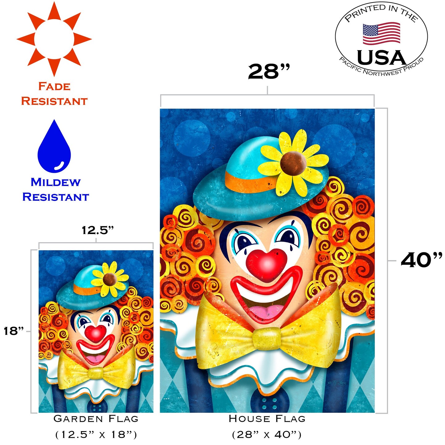 Clownin&#x27; Around Decorative Clown Flag