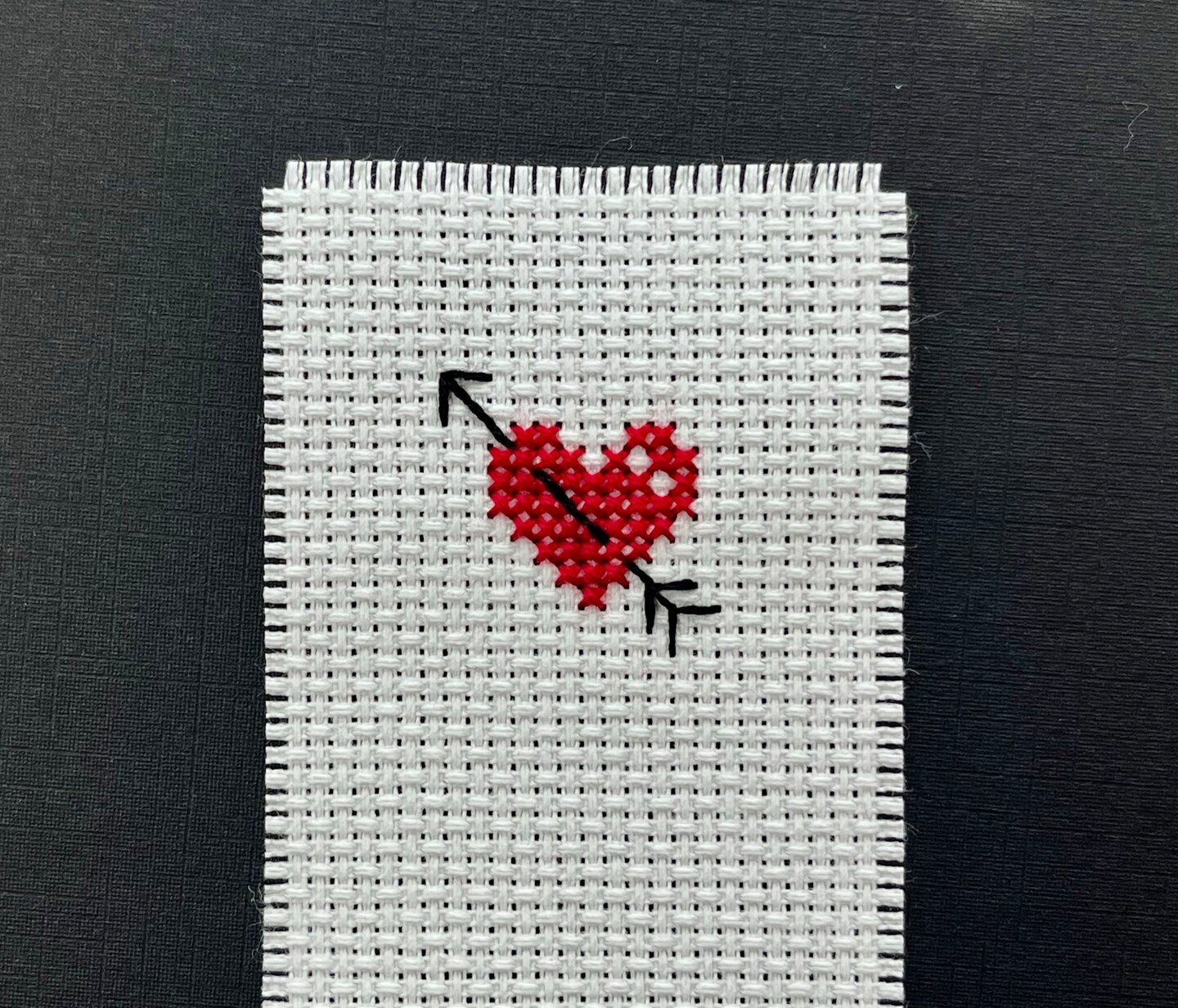 Heart Counted Cross Stitch Bookmark