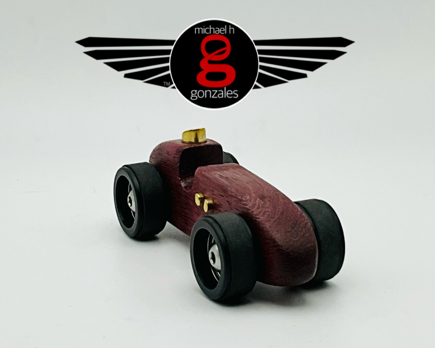 Wooden Midget Racer Toy F1 race car Indy Race Car Vintage style toy luxury PURPLE HEART wood desk toy  1of 1 Std. 164 track compatible