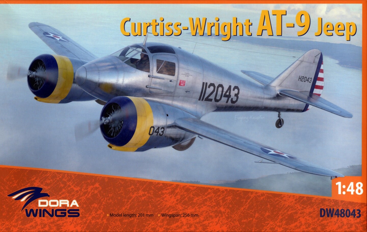 Dora Wings 1/48 Curtiss Wright AT9 Jeep Advanced Trainer Aircraft Plastic Model