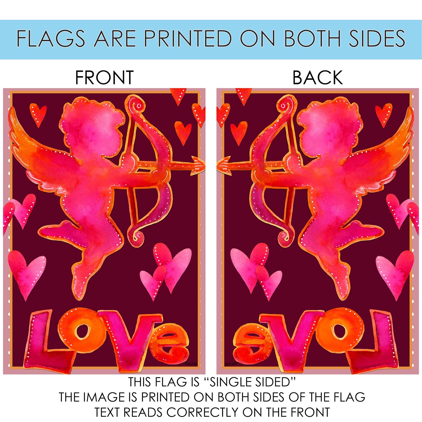 Cupid&#x27;s Arrow Decorative Valentine Flag
