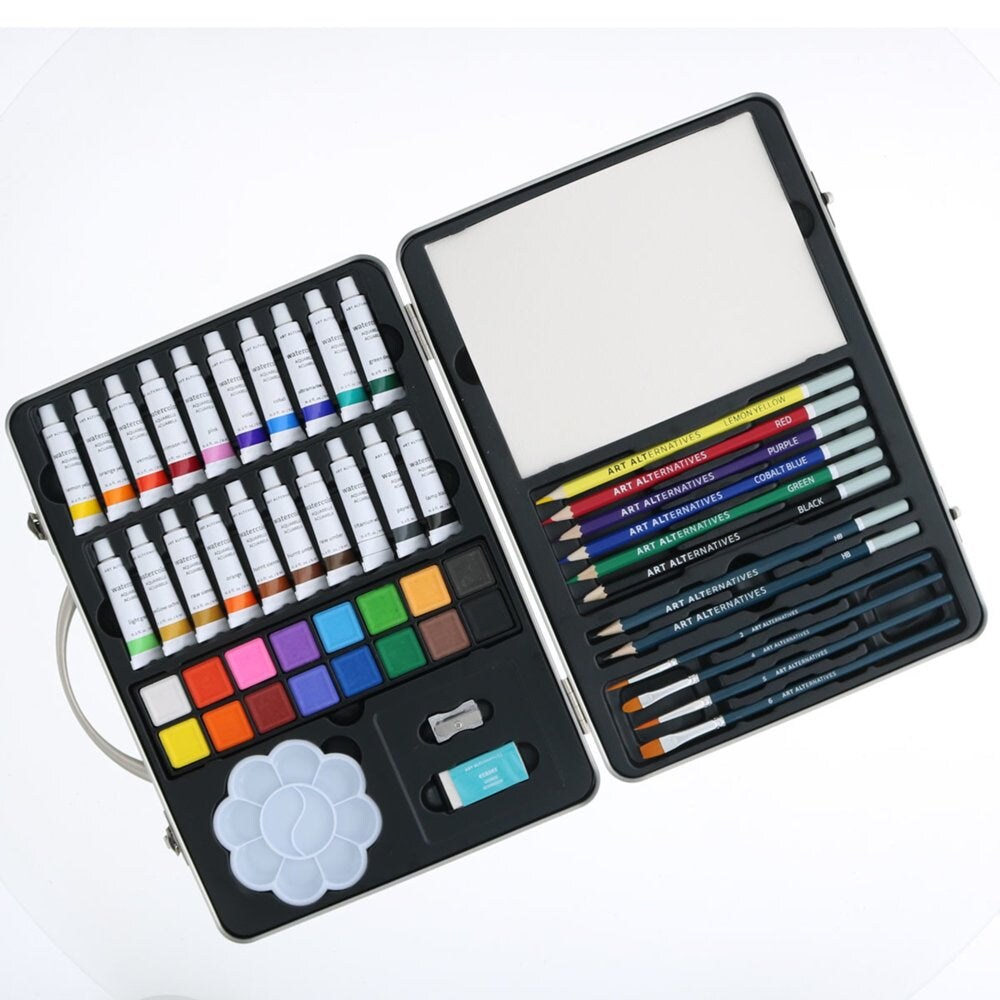 Art Alternatives 62-Piece Watercolor Art Set For Beginners 