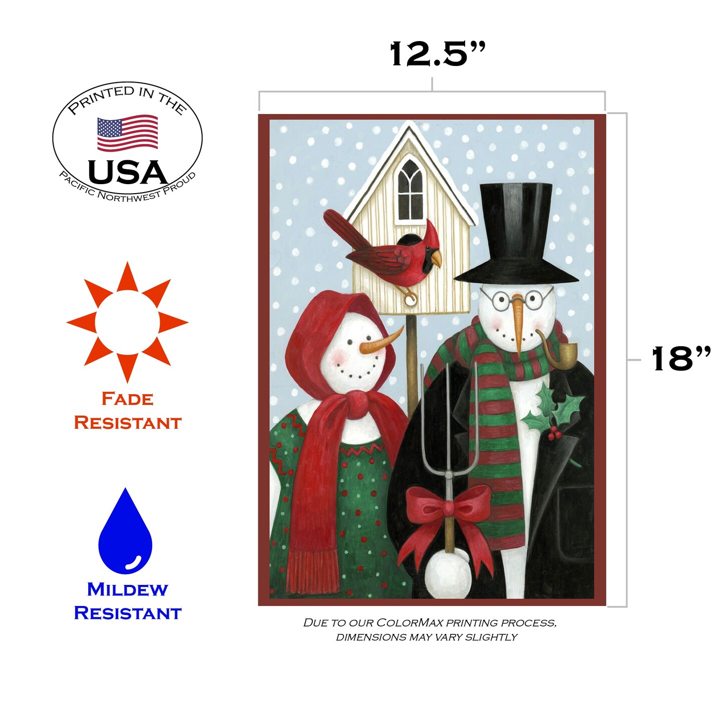 Snowman Gothic Decorative Winter Flag