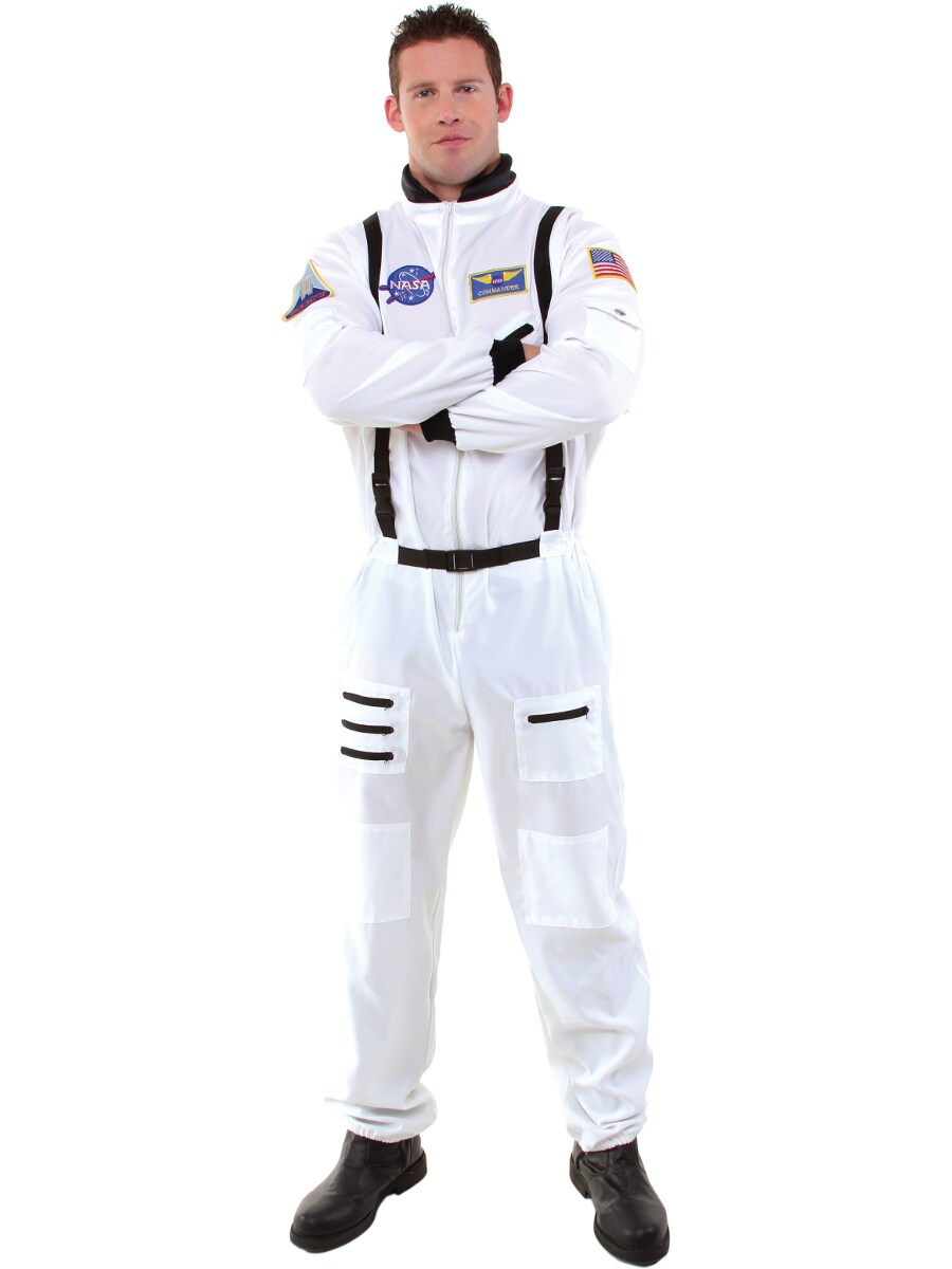 Men&#x27;s Astronaut White Space Jumpsuit Costume