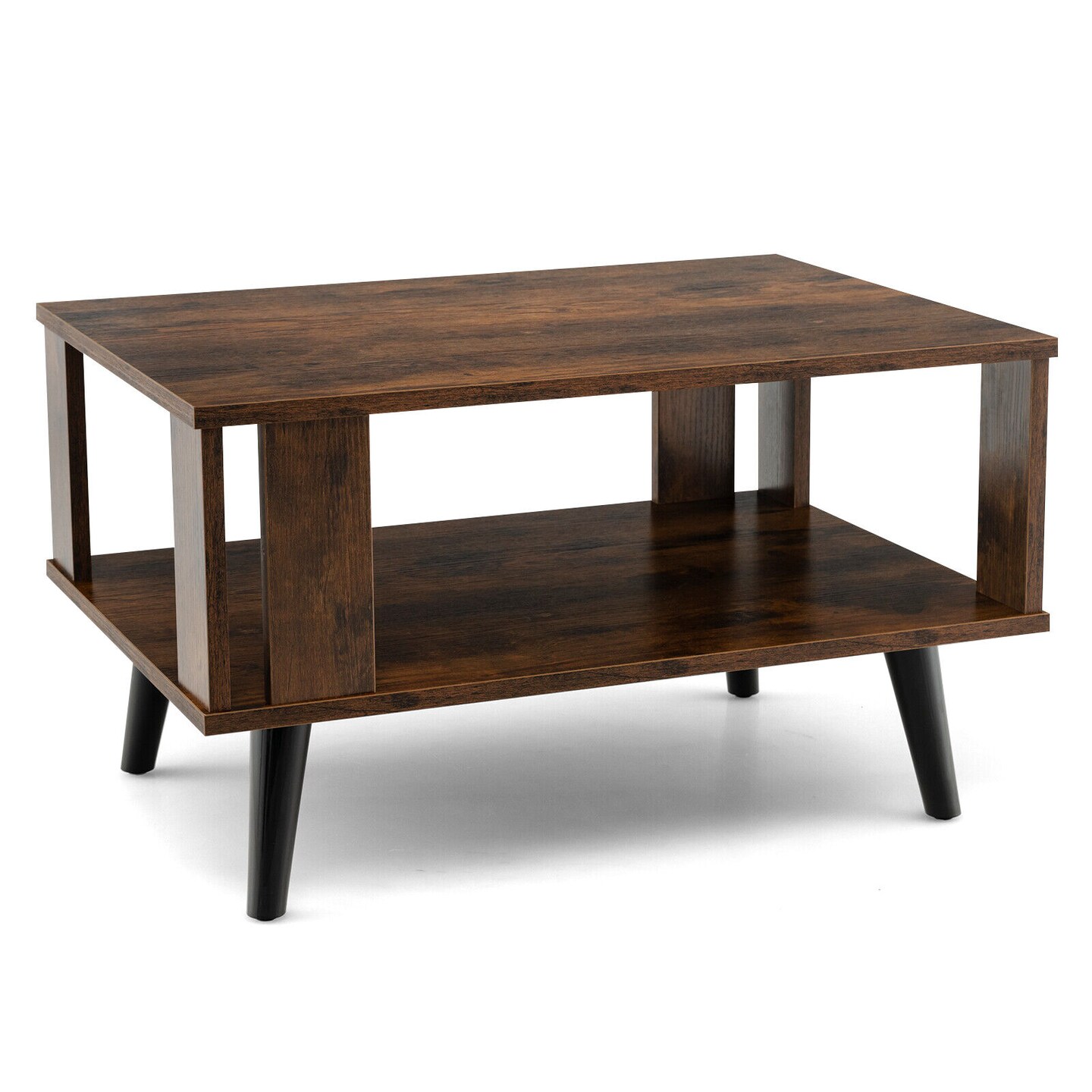 Compact Coffee Table with Open Storage Shelf Suitable for Any Style of Decoration
