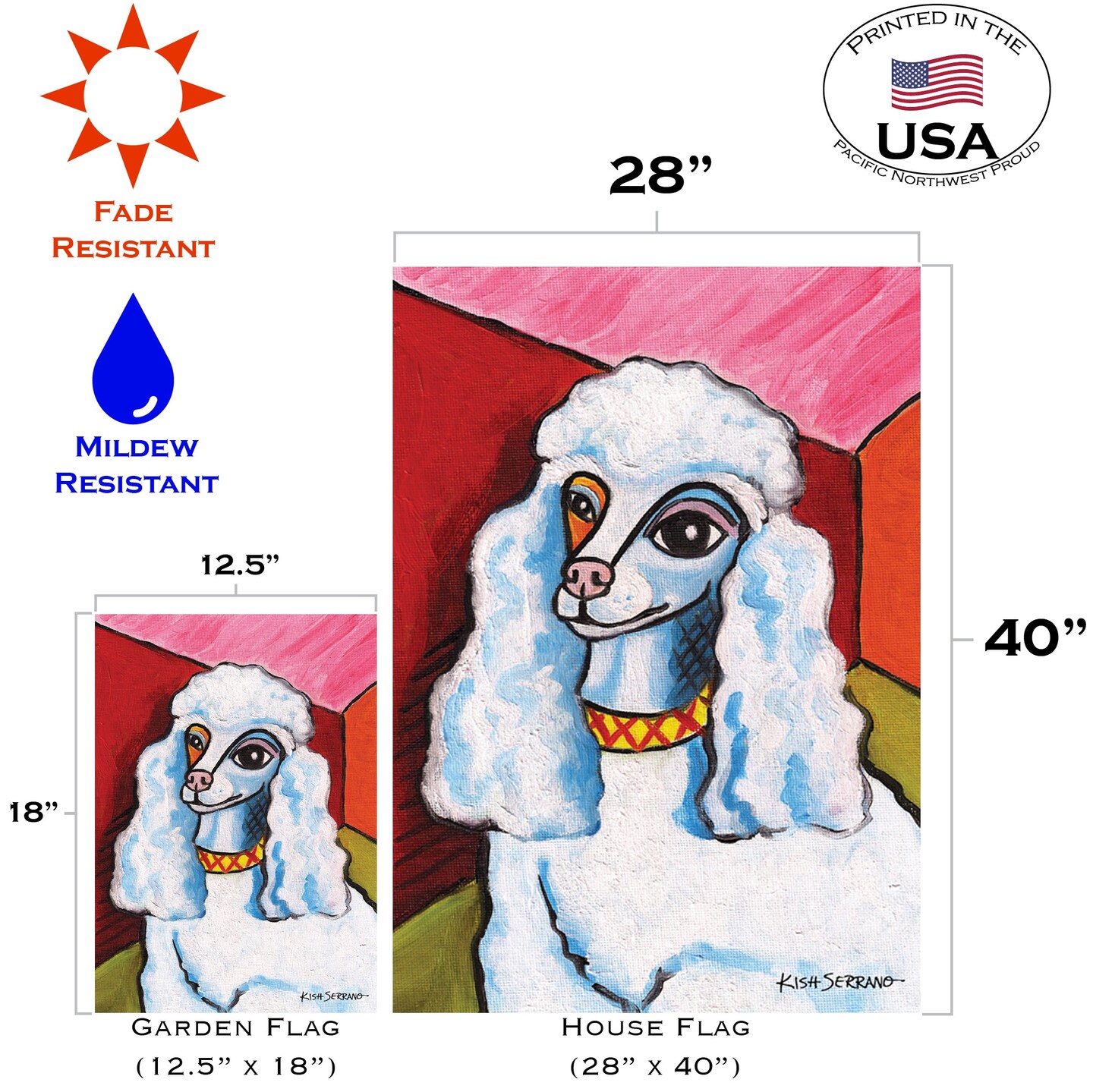 Pawcasso-Poodle Decorative Dog Flag