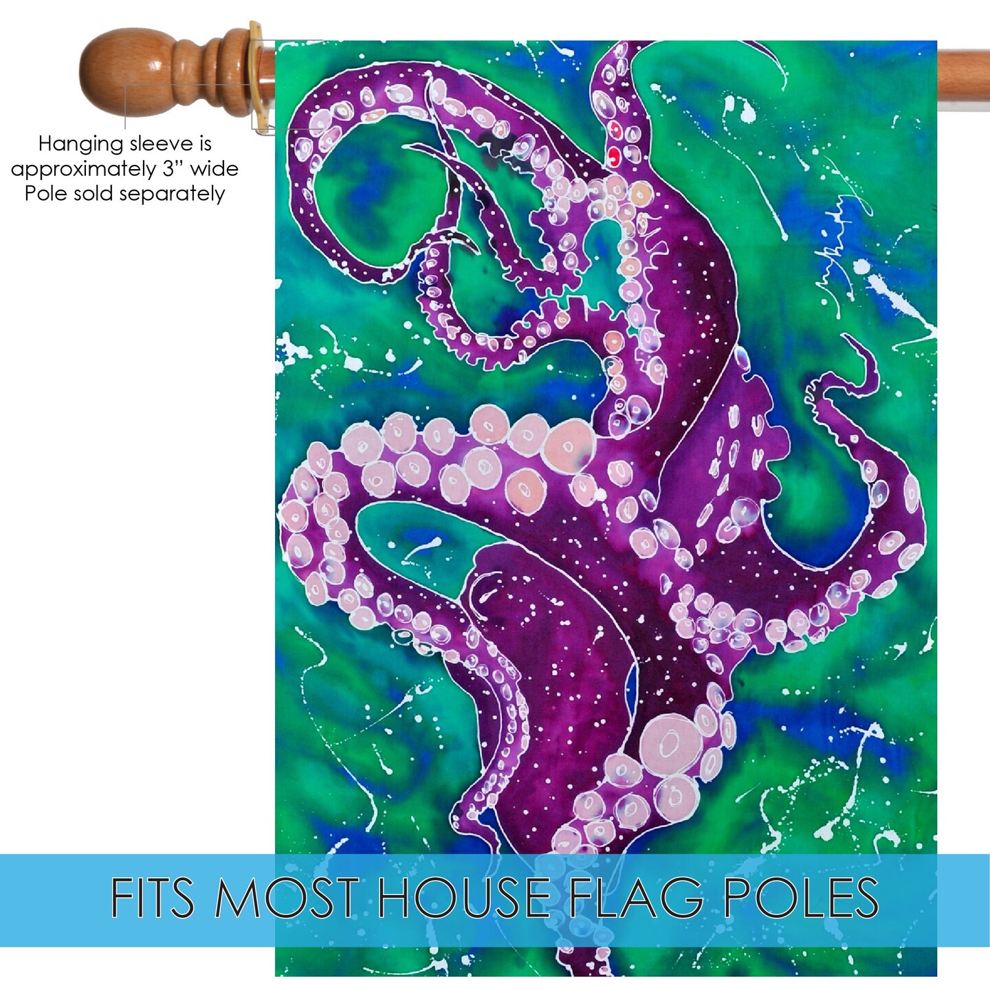 Purple Octopus Decorative Coastal Flag