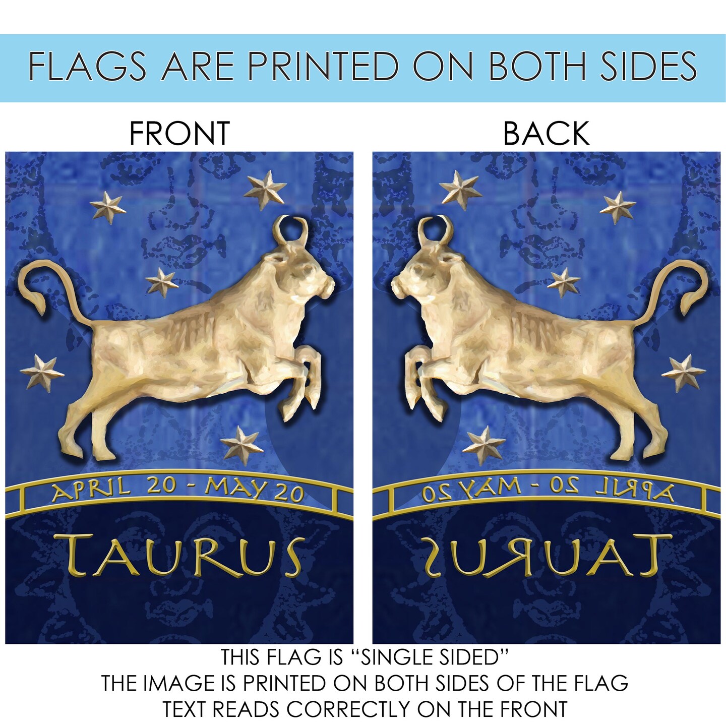 Zodiac-Taurus Decorative Taurus Flag