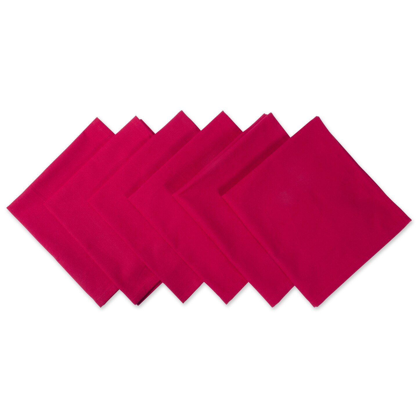 CC Home Furnishings Set of 6 Tango Red Square Party Napkins 20”