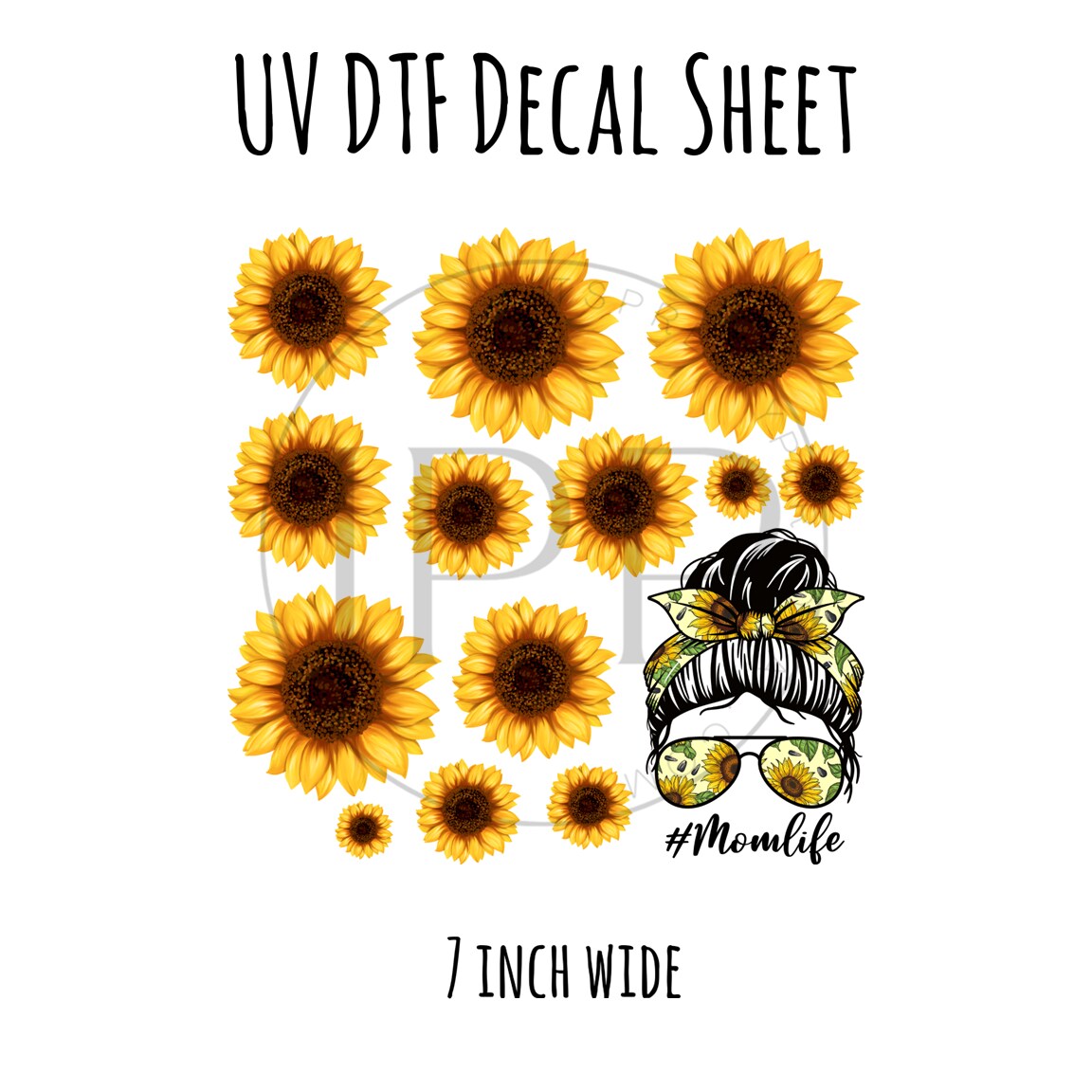 #144- Sunflower- UV DTF Decal SHEET