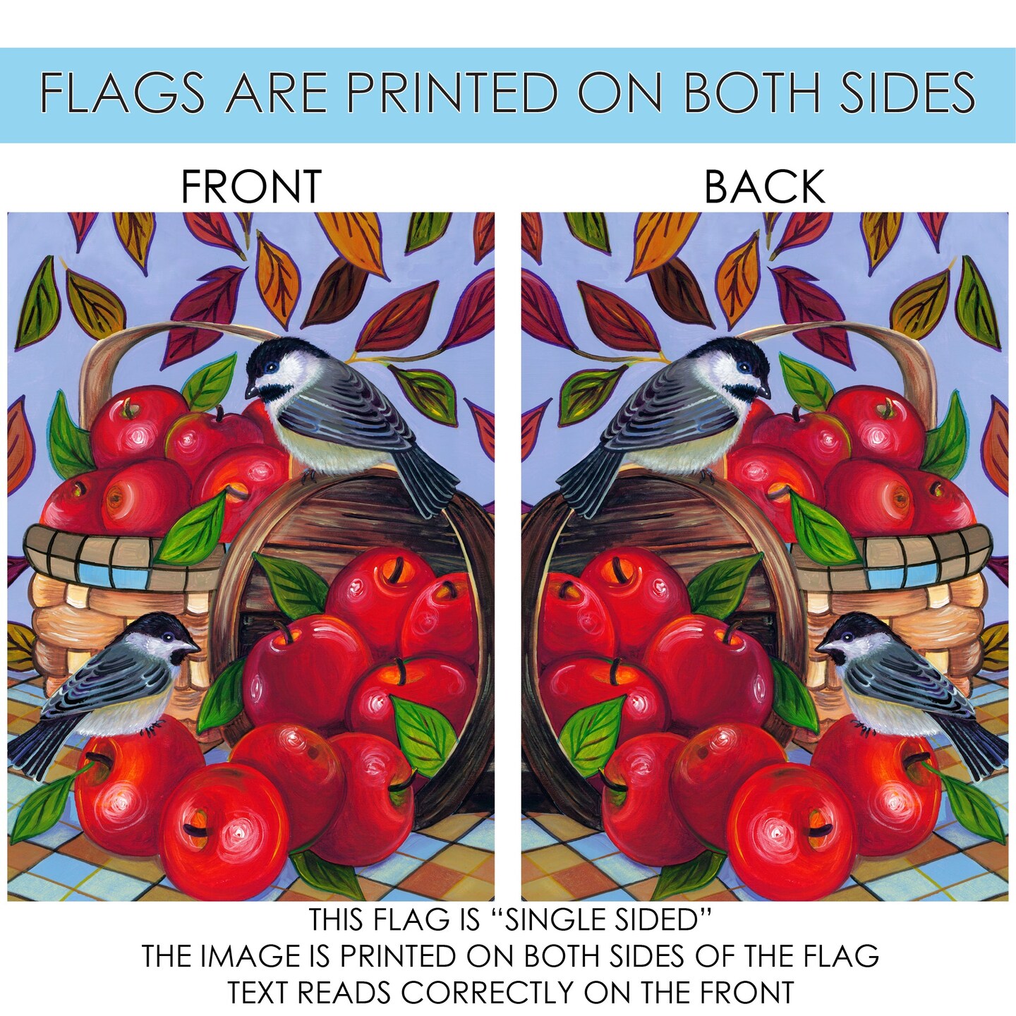Apple Basket Decorative Fall Flag