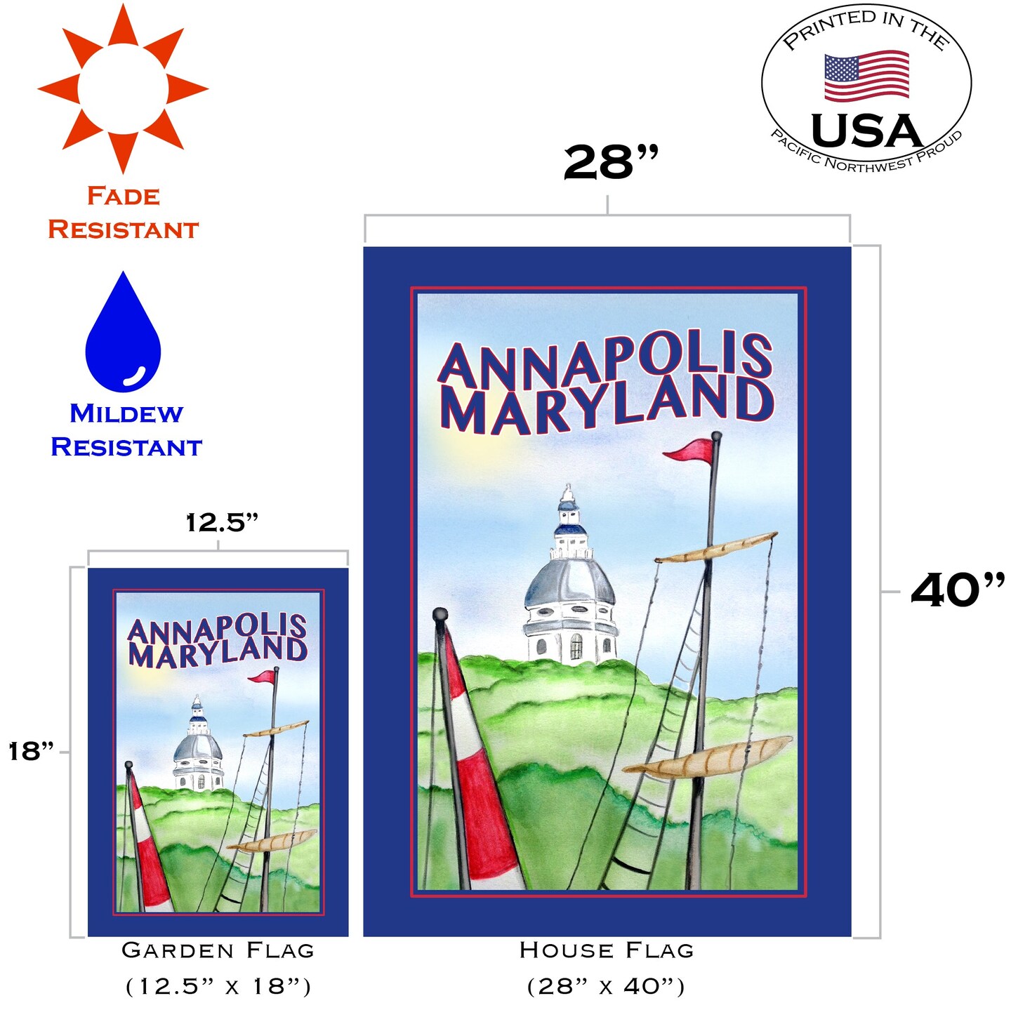 Annapolis Maryland Decorative Annapolis Maryland Flag