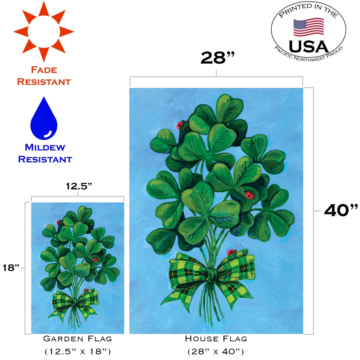 Shamrock Bouquet Decorative St Patricks Day Flag