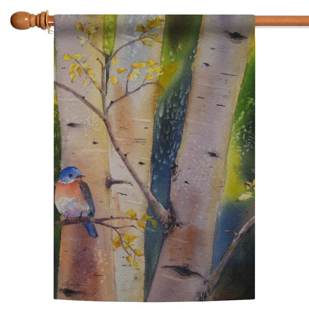 Birch Perch Decorative Bird Flag
