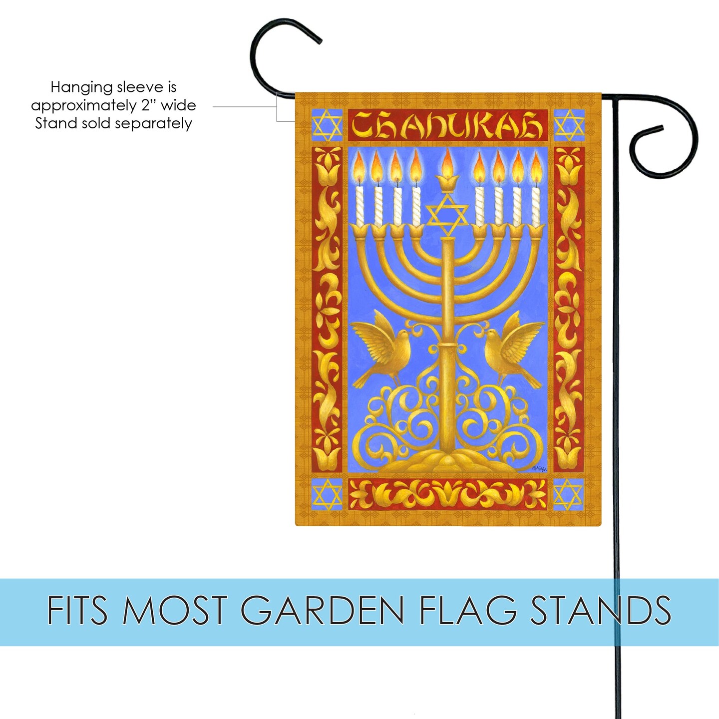 Festival Of Lights Decorative Menorah Flag