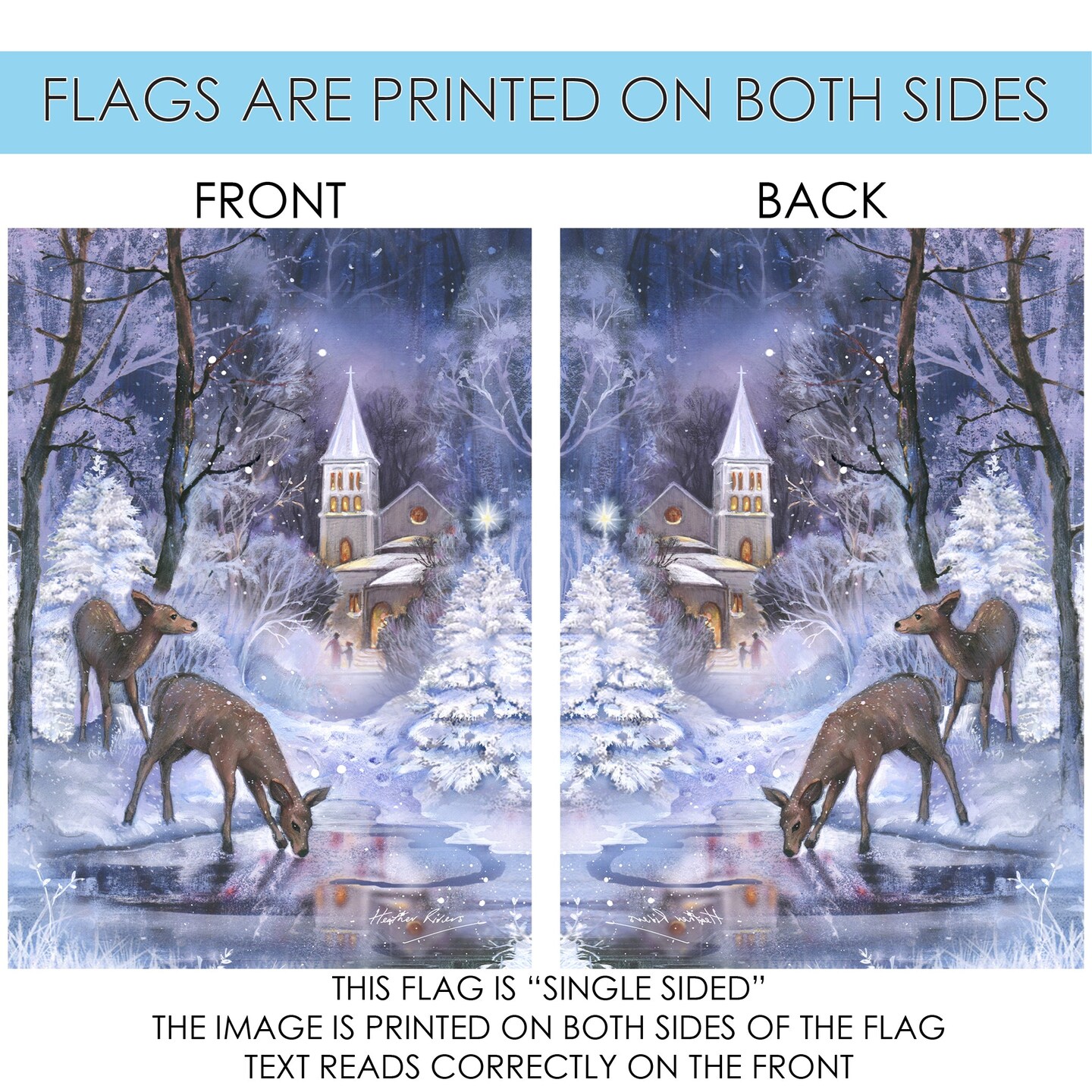 Frozen Fawns Decorative Winter Flag