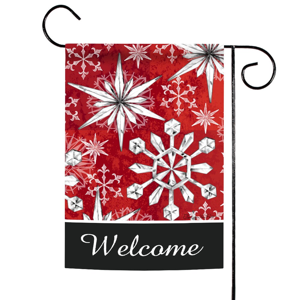 Snowflake Salutations Decorative Winter Flag