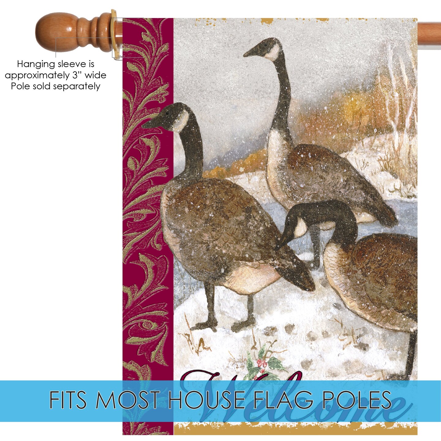 Welcome Geese Decorative Welcome Flag