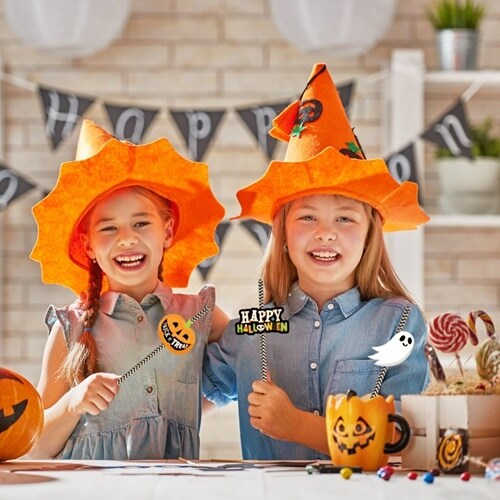 25 Pcs Halloween Party Striped Disposable Paper Decorative Straws | Halloween Party Supplies