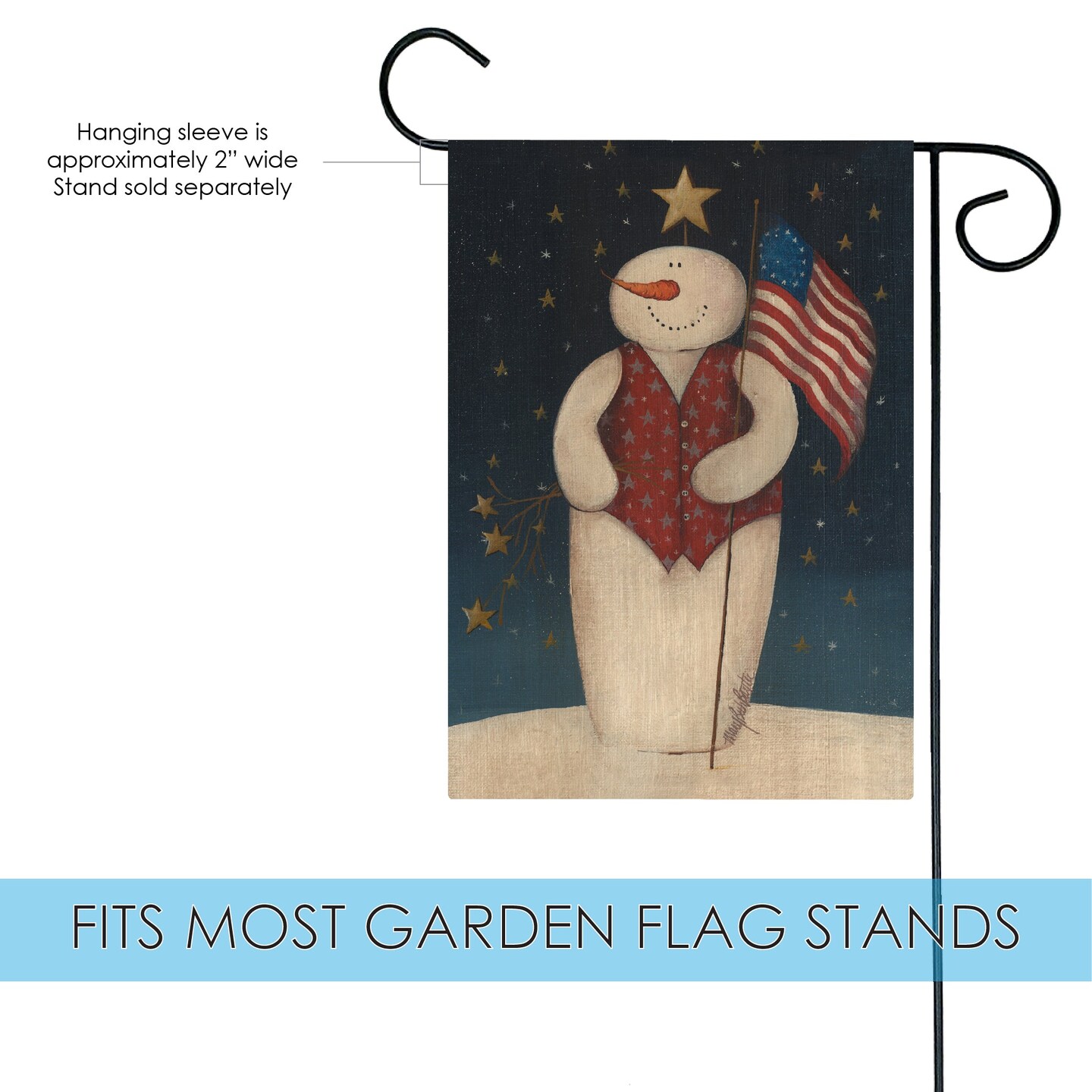 Flag Waving Snowman Decorative Winter Flag