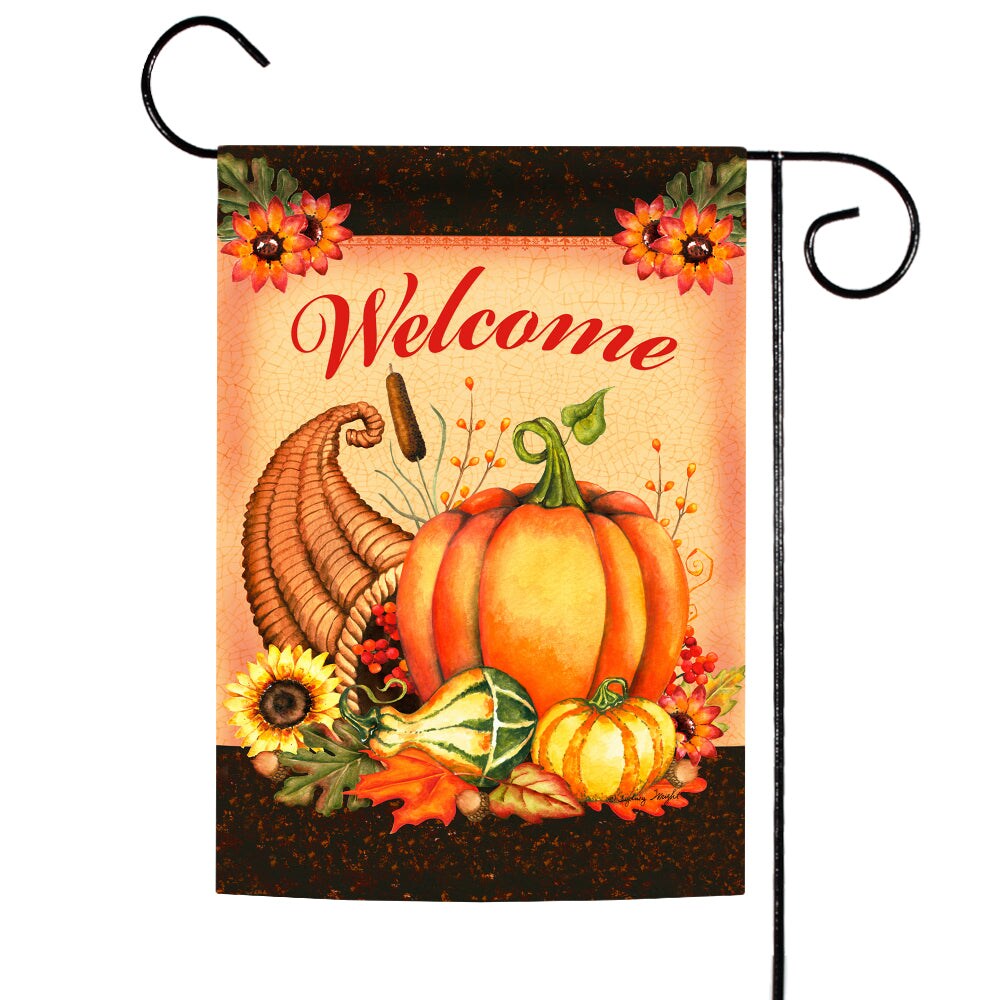 Welcome Cornucopia Decorative Thanksgiving Double Sided Flag | Michaels