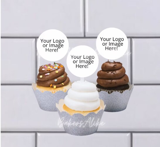 Custom Image, Business Logo Cupcake Toppers MakerPlace by Michaels